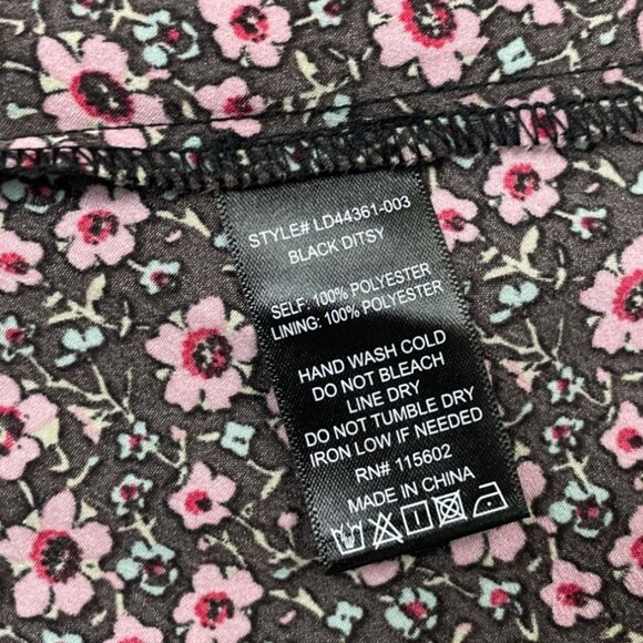 Lush Black Ditsy Floral Dress With Side Tie & Ruffled Hem Sz XS - New - Picture 6 of 8
